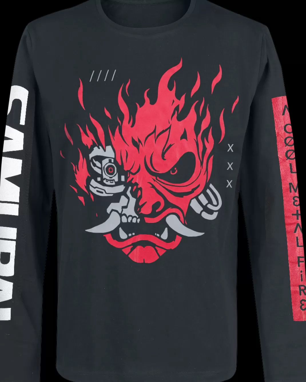 A Cool Metal Fire Long-Sleeve Shirt Black By^Cyberpunk 2077 Shop