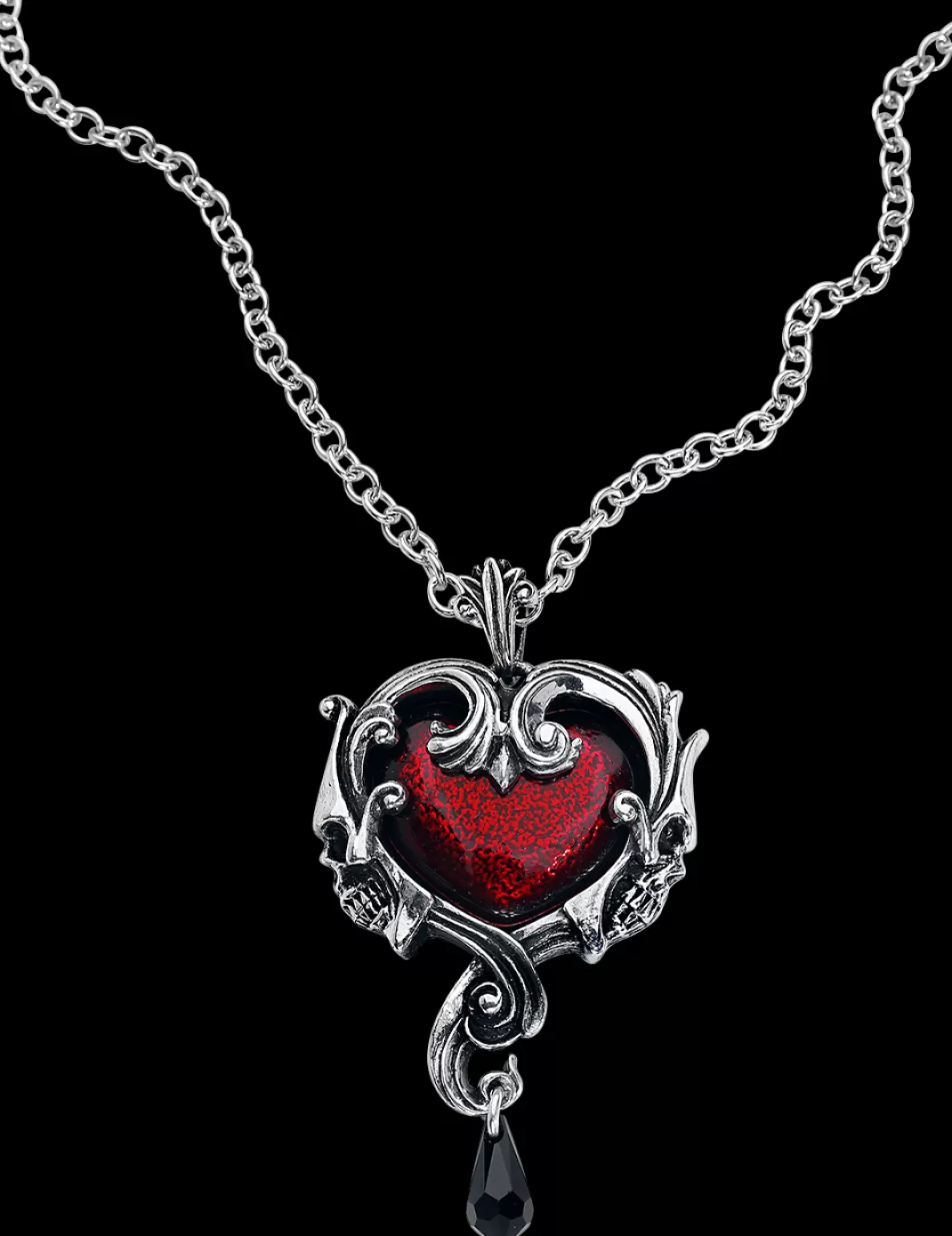 Affaire Du Coeur Necklace Silver-Coloured By^Alchemy Gothic Hot