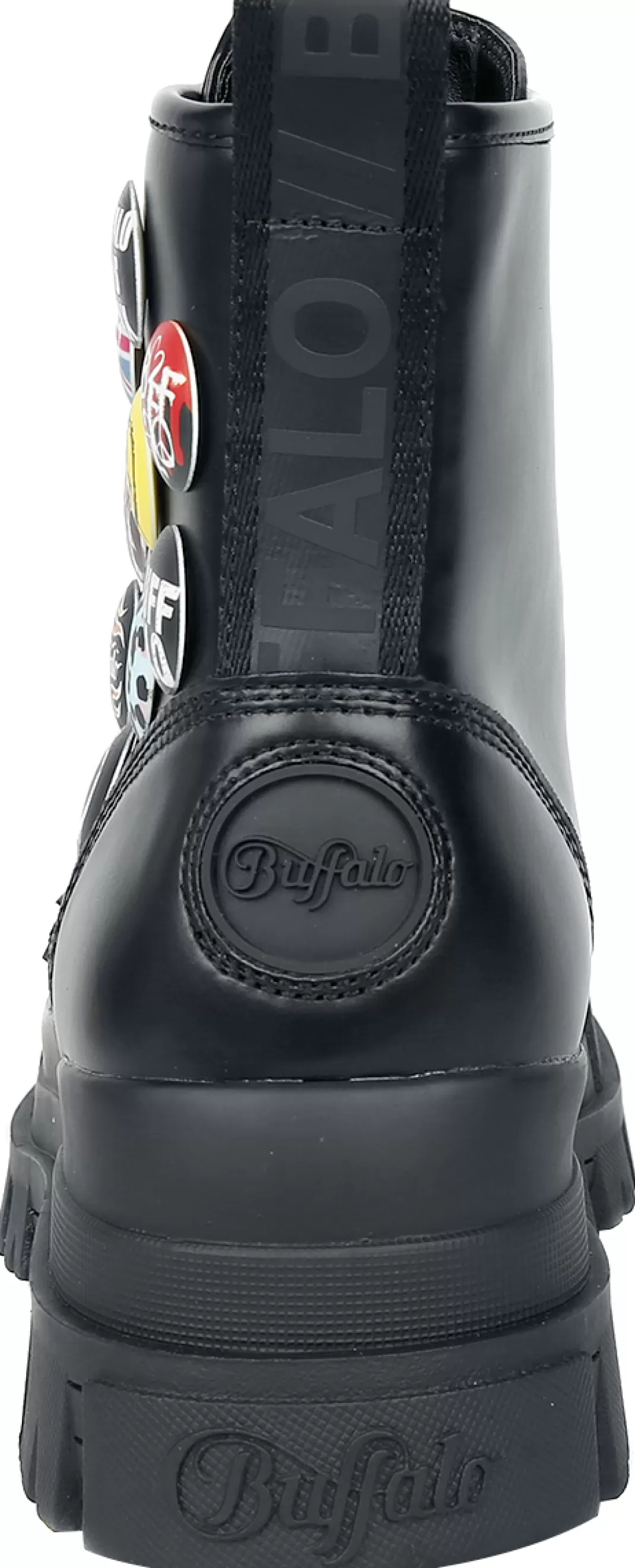 Women Buffalo Aspha Rld Buttons Vegan Nappa Sneakers High Black By