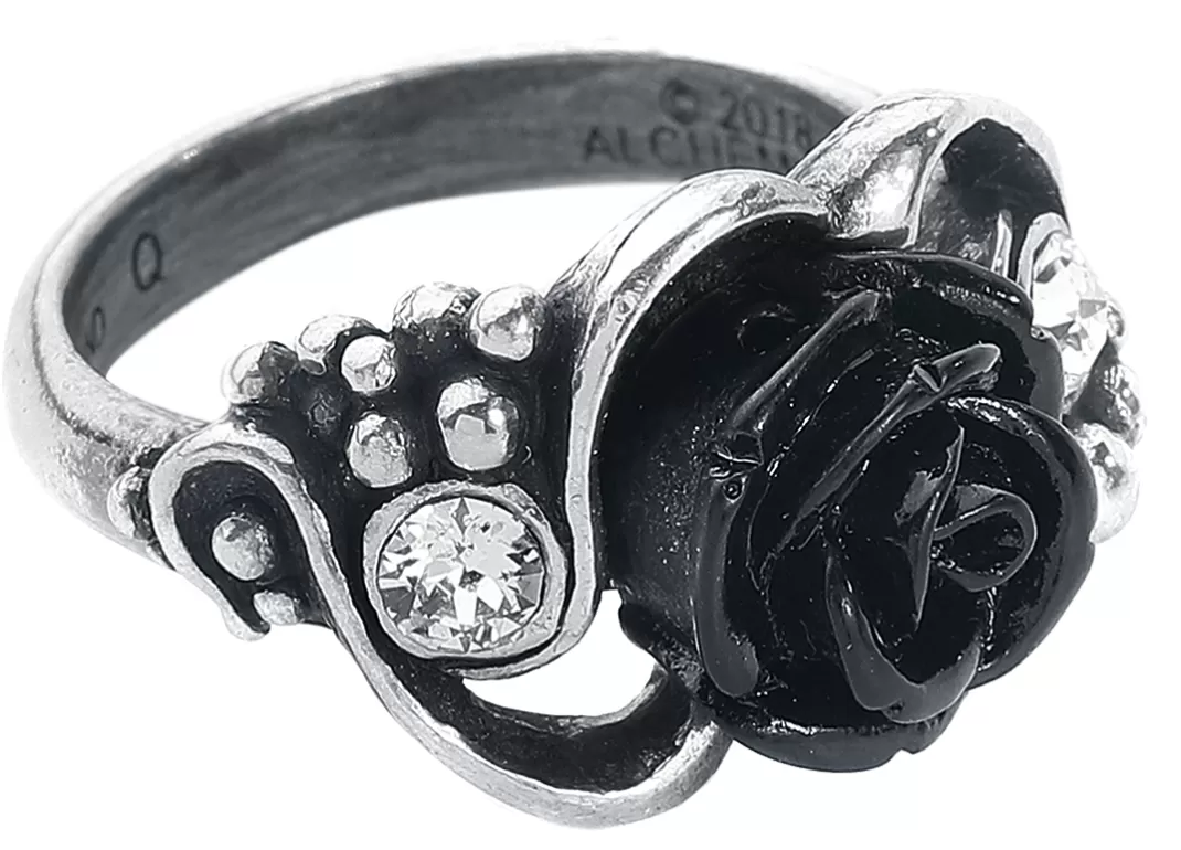 Bacchanal Rose Ring Ring Silver-Coloured By^Alchemy Gothic Sale