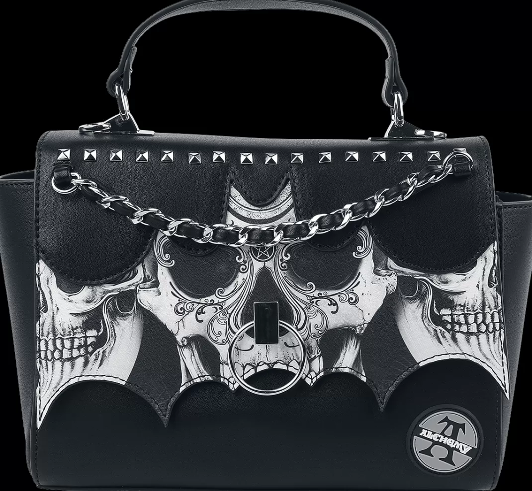 Bat Skull Handbag Black By^Alchemy England Shop