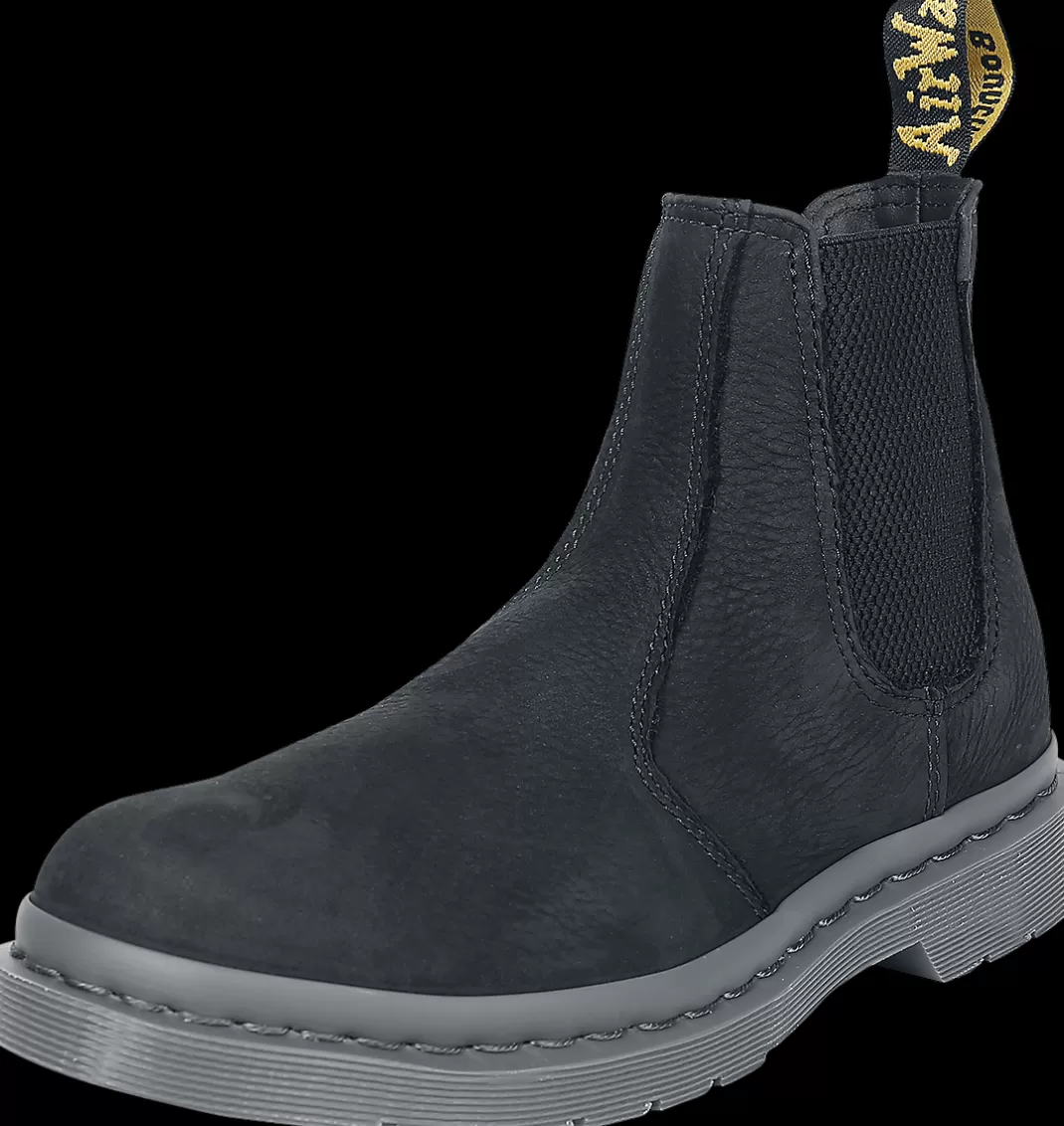 Men Dr. Martens 2976 - Black Milled Nubuck Wp Boot Black By