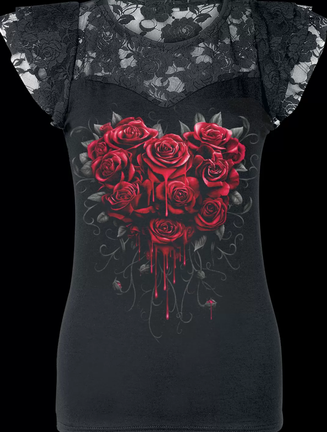 Bleeding Heart T-Shirt Black By^Spiral Discount