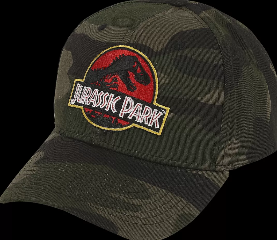 Men Jurassic Park Camo Logo Cap Multicolour By