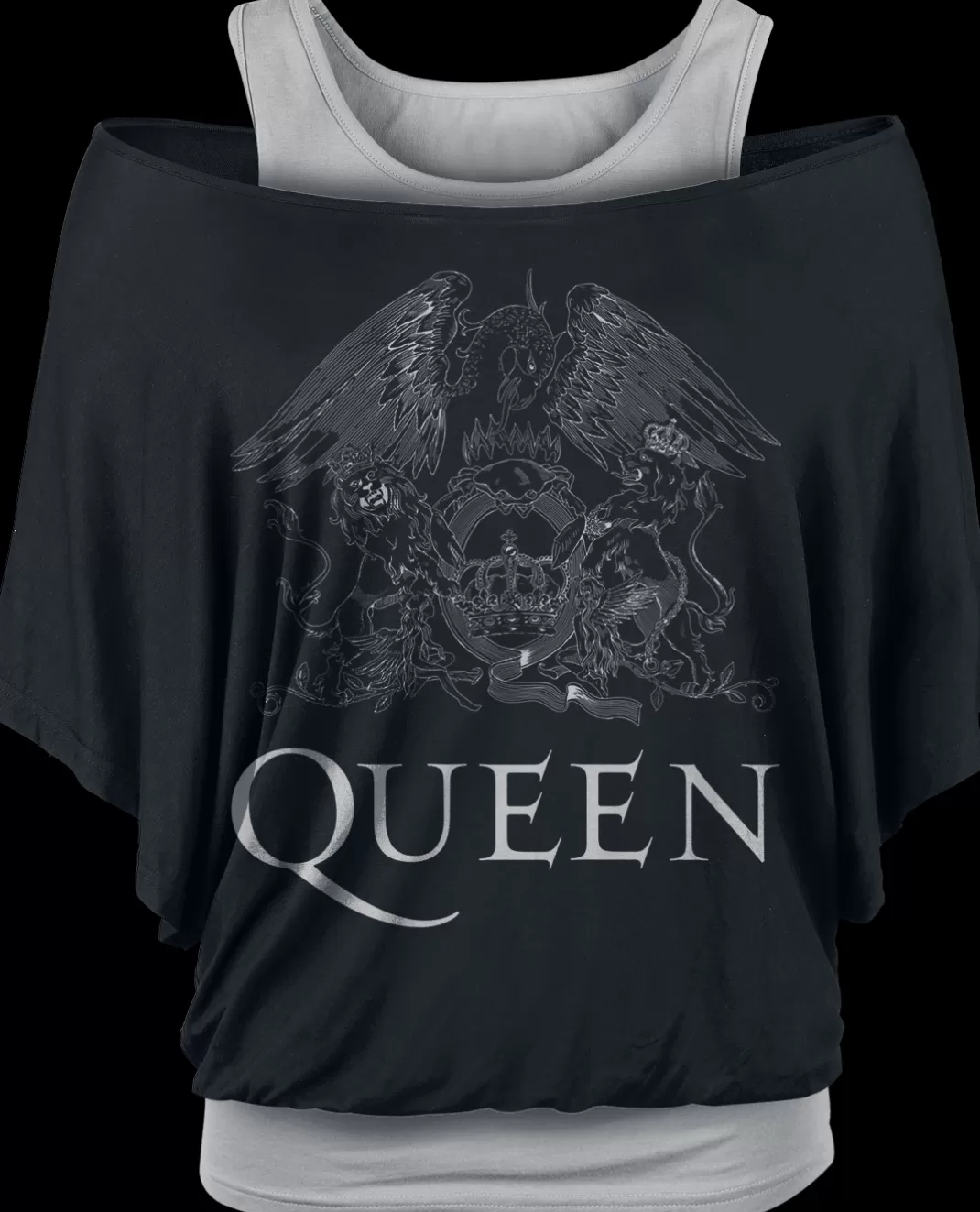 Crest Logo T-Shirt Black-Grey By^Queen Fashion