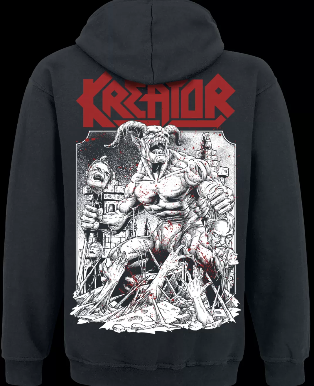 Men Kreator Crush The Tyrants Hooded Sweater Black By