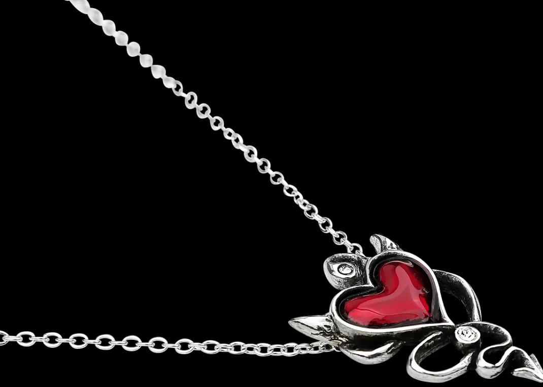 Devil Heart Necklace Silver-Coloured By^Alchemy Gothic Best Sale