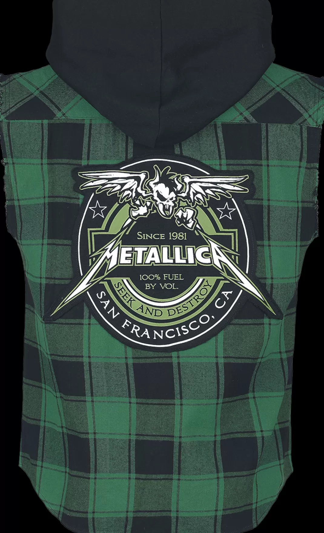 Men Metallica Emp Signature Collection Flanel Shirt Green-Black By