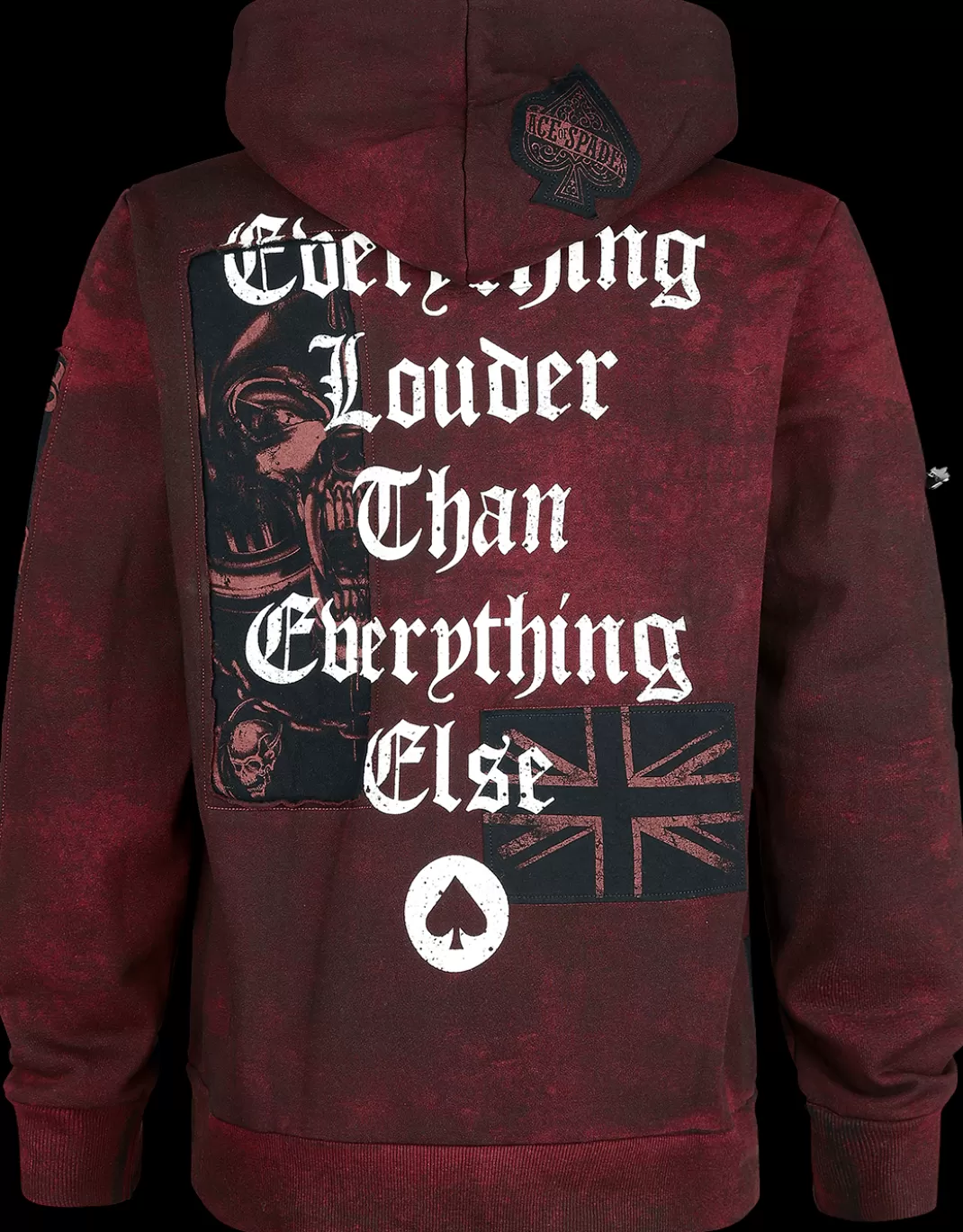 Men Motörhead Emp Signature Collection Hooded Sweater Burgundy By Motorhead