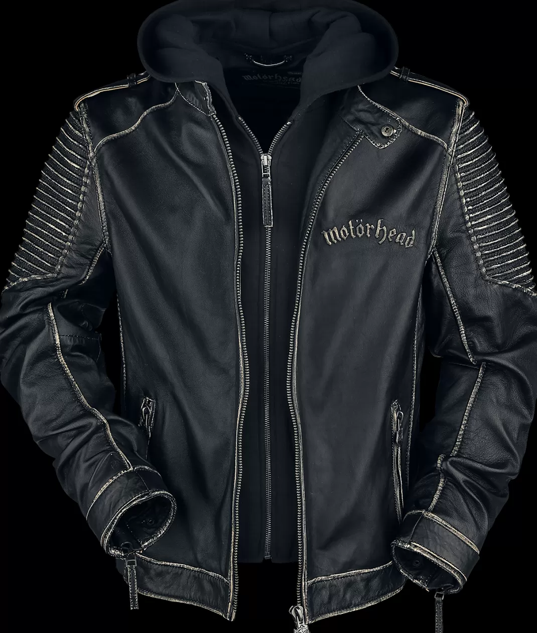 Men Motörhead Emp Signature Collection Leather Jacket Black By Motorhead