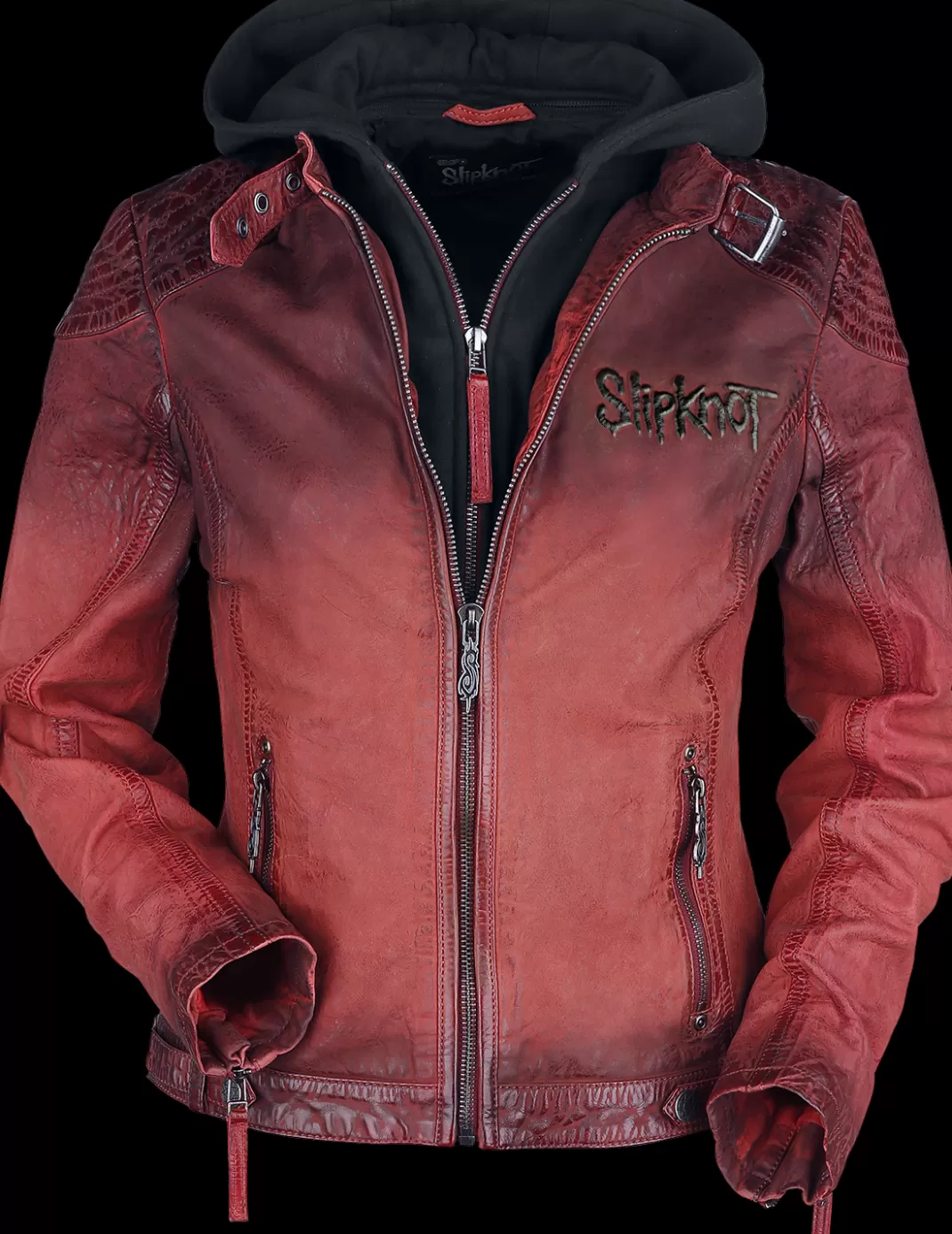 Emp Signature Collection Leather Jacket Red-Black By^Slipknot Hot