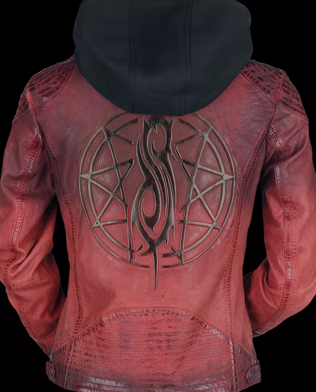 Emp Signature Collection Leather Jacket Red-Black By^Slipknot Hot
