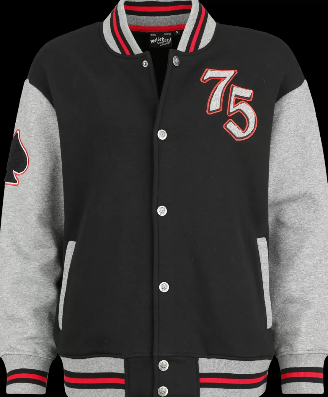 Emp Signature Collection Varsity Jacket Black/Mottled Grey By Motorhead^Motörhead Flash Sale