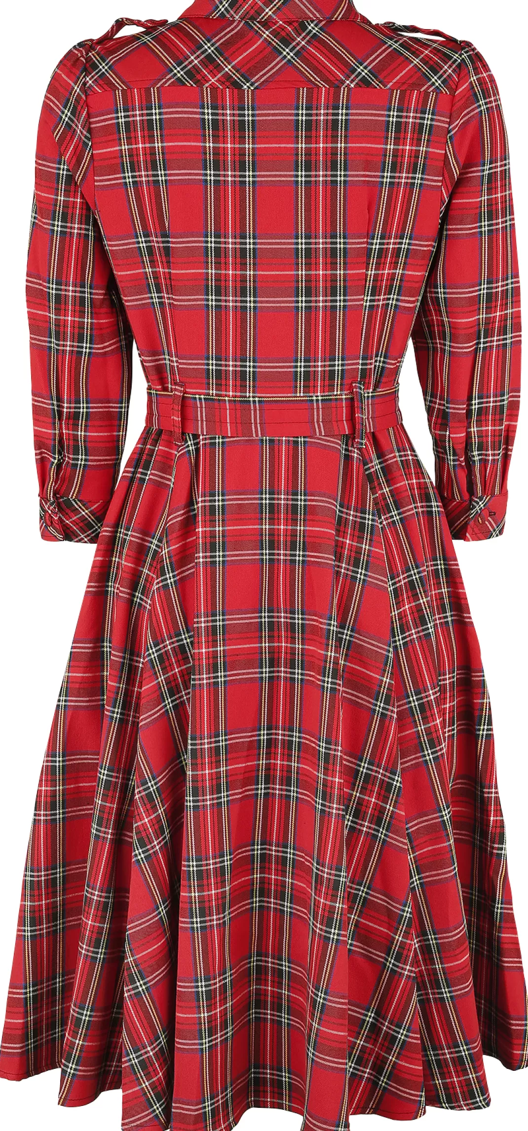 Evie Red Tartan Swing Dress Medium-Length Dress Black-Red By H&R London^H&R London Clearance