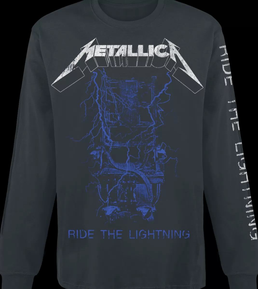 Men Metallica Fade Long-Sleeve Shirt Black By