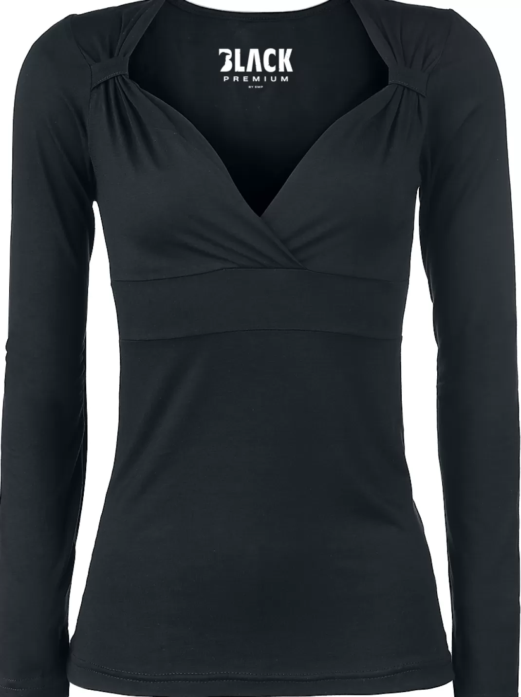 Fashion V-Top Long Long-Sleeve Shirt Black By Black Premium By Emp^* Cheap