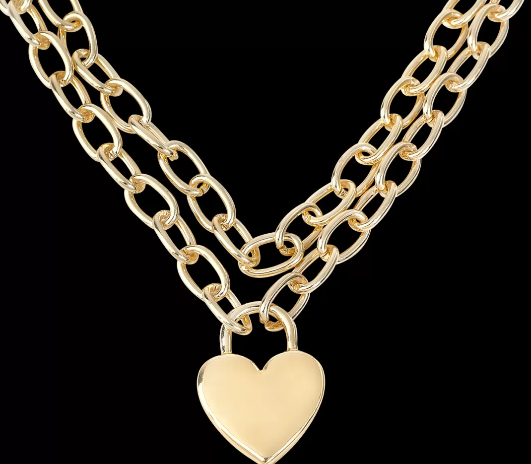 Heart Padlock Necklace Necklace Gold-Coloured By^Urban Classics Outlet