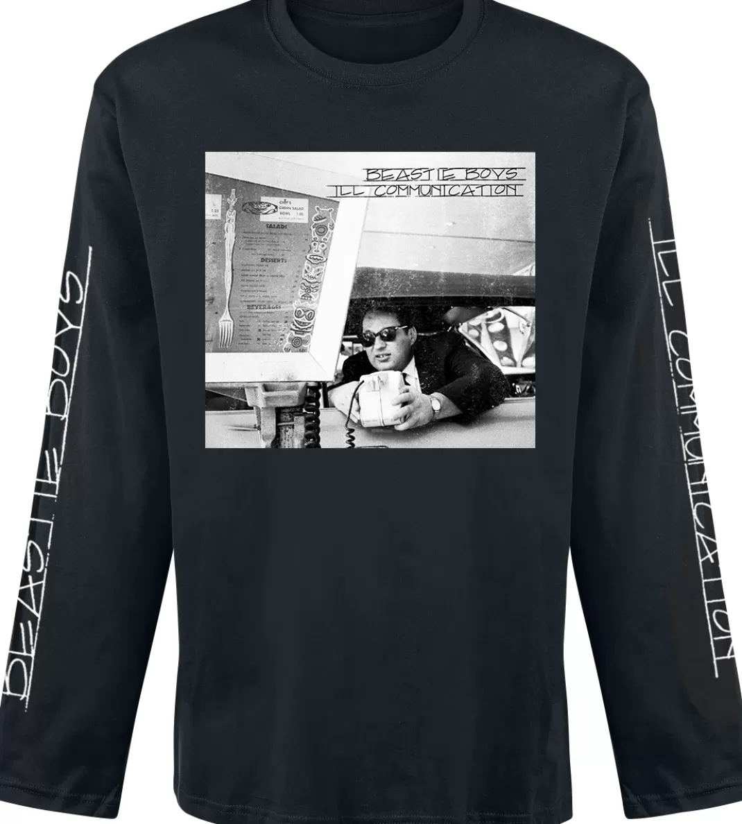 Men Beastie Boys Iii Communication Cover Long-Sleeve Shirt Black By