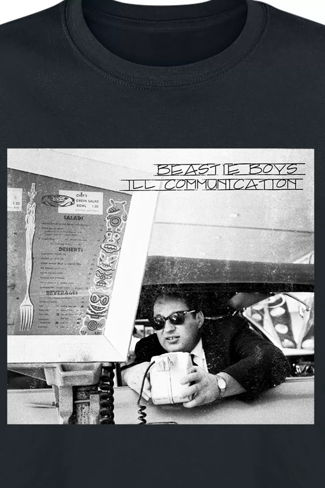 Men Beastie Boys Iii Communication Cover Long-Sleeve Shirt Black By