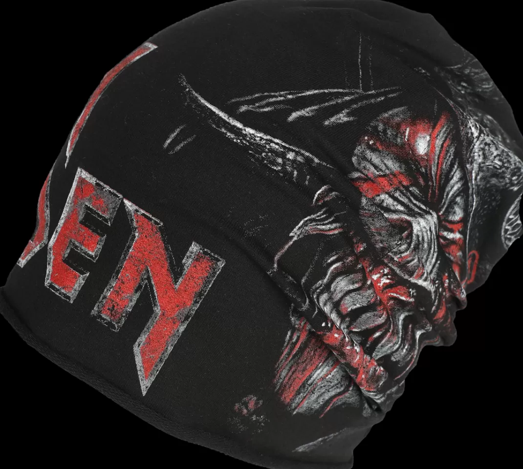 Men Iron Maiden Beanie Black By