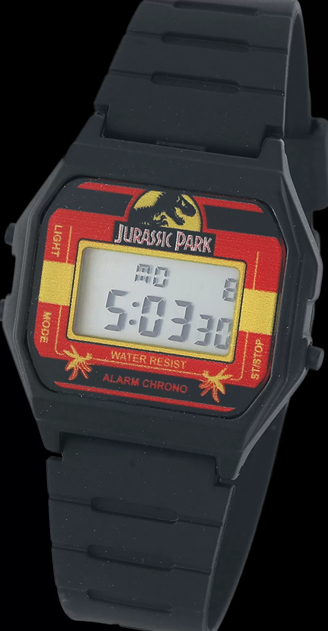 Men Jurassic Park Logo Wristwatches Black-Red-Yellow By