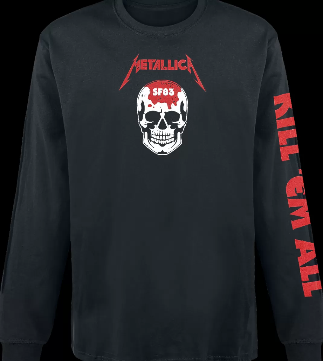 Men Metallica Kill 'Em All - Skull Long-Sleeve Shirt Black By