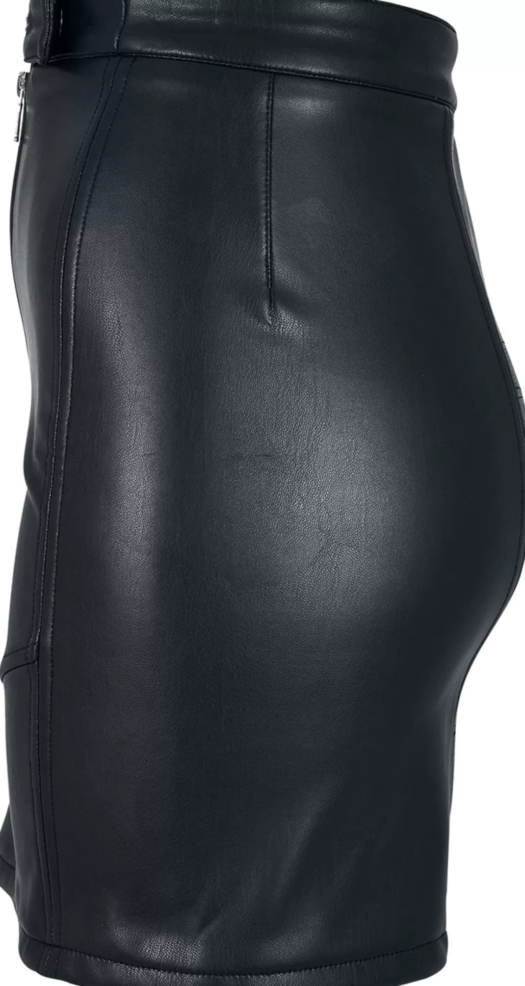 Ladies' Faux-Leather Biker Skirt Short Skirt Black By^Urban Classics Discount
