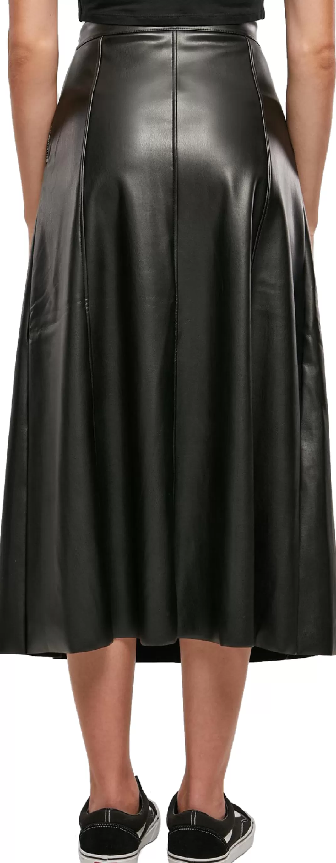 Ladies' Faux-Leather Midi Skirt Long Skirt Black By^Urban Classics Discount