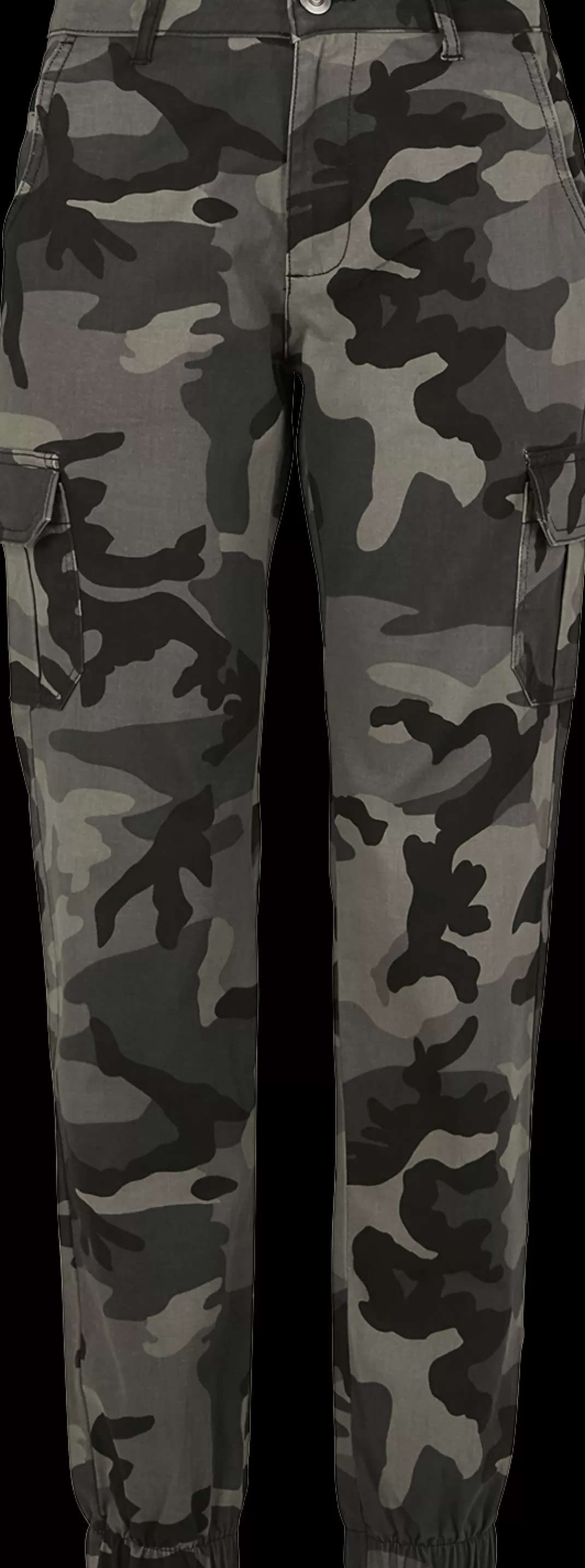 Ladies High Waist Camo Cargo Pants Cargo Trousers Dark Camo By^Urban Classics Flash Sale