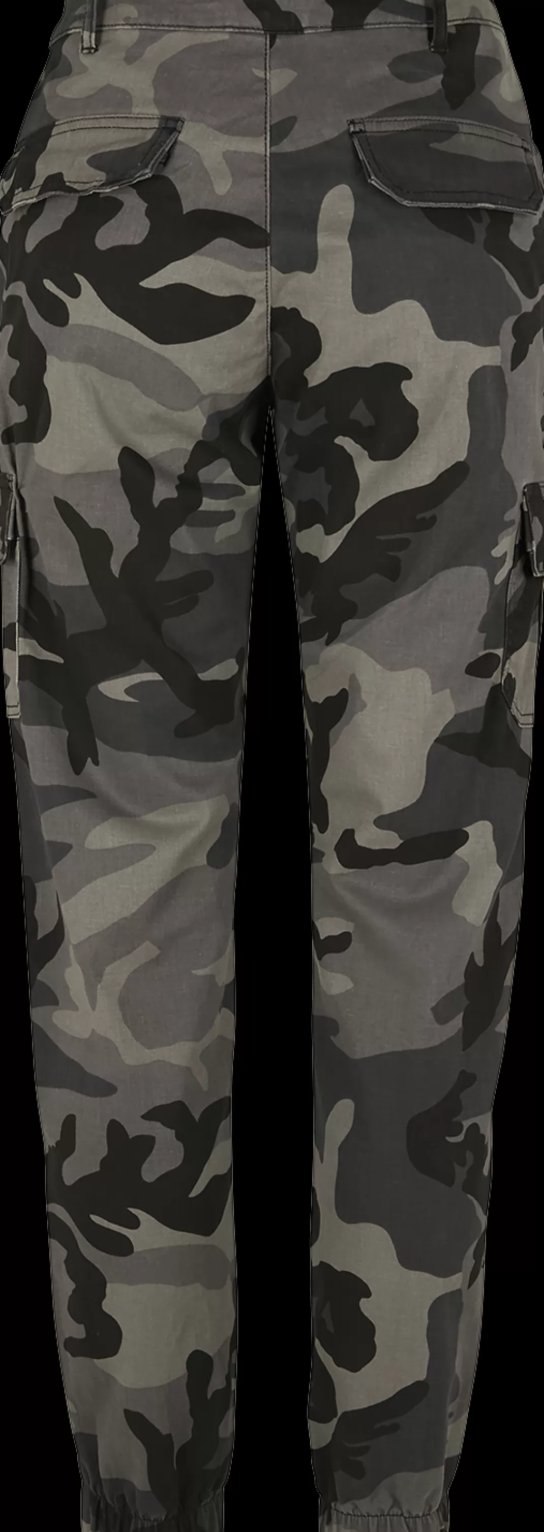 Ladies High Waist Camo Cargo Pants Cargo Trousers Dark Camo By^Urban Classics Flash Sale