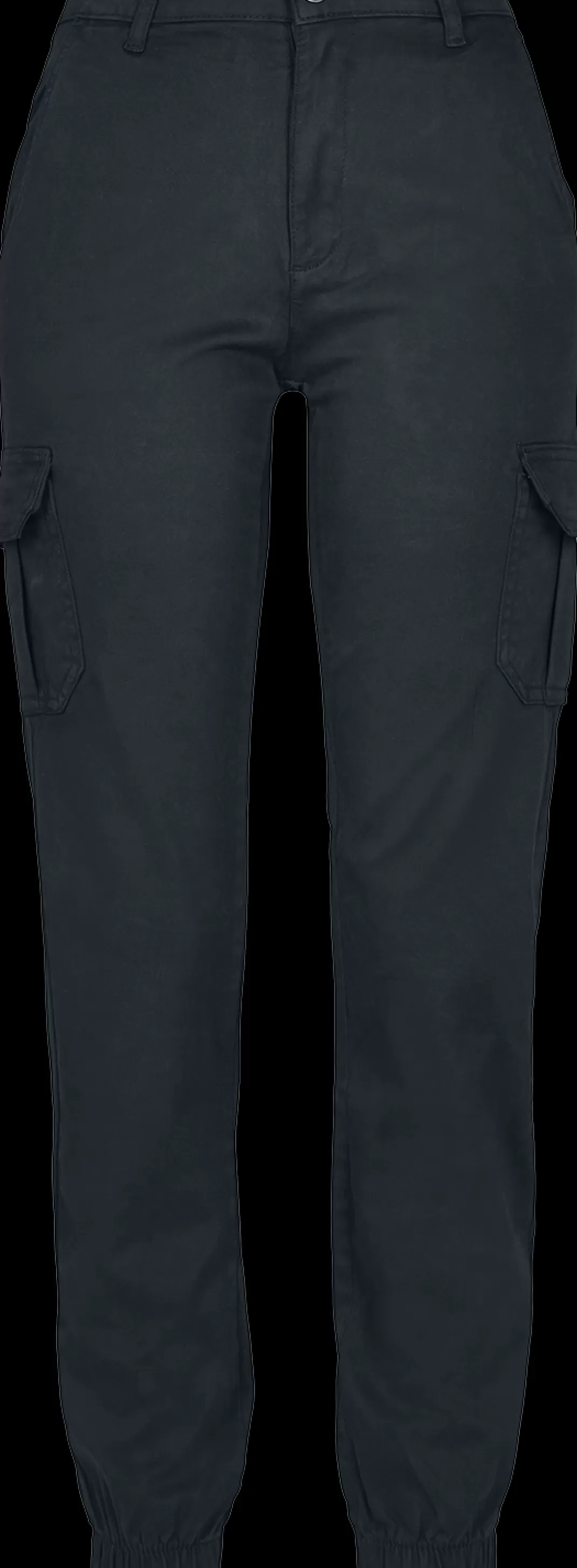 Ladies High Waist Cargo Pants Cargo Trousers Black By^Urban Classics Hot