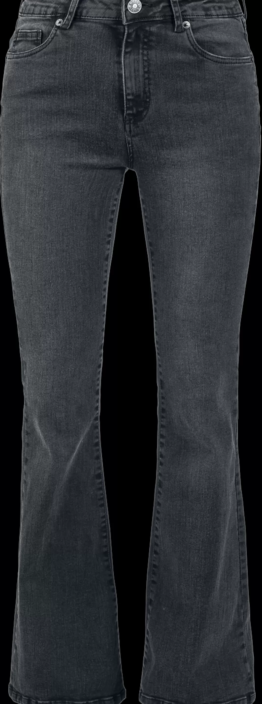 Ladies High Waist Flared Denim Trousers Jeans Black By^Urban Classics Best Sale