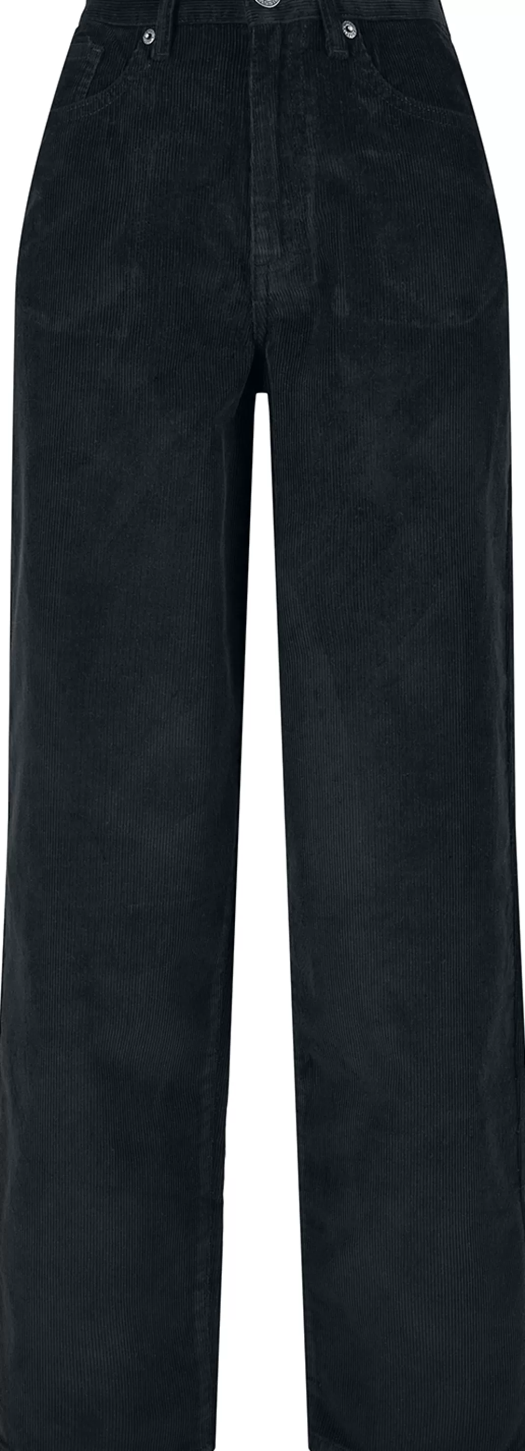 Ladies High Waist 90S Wide Leg Corduroy Trousers Jeans Black By^Urban Classics New