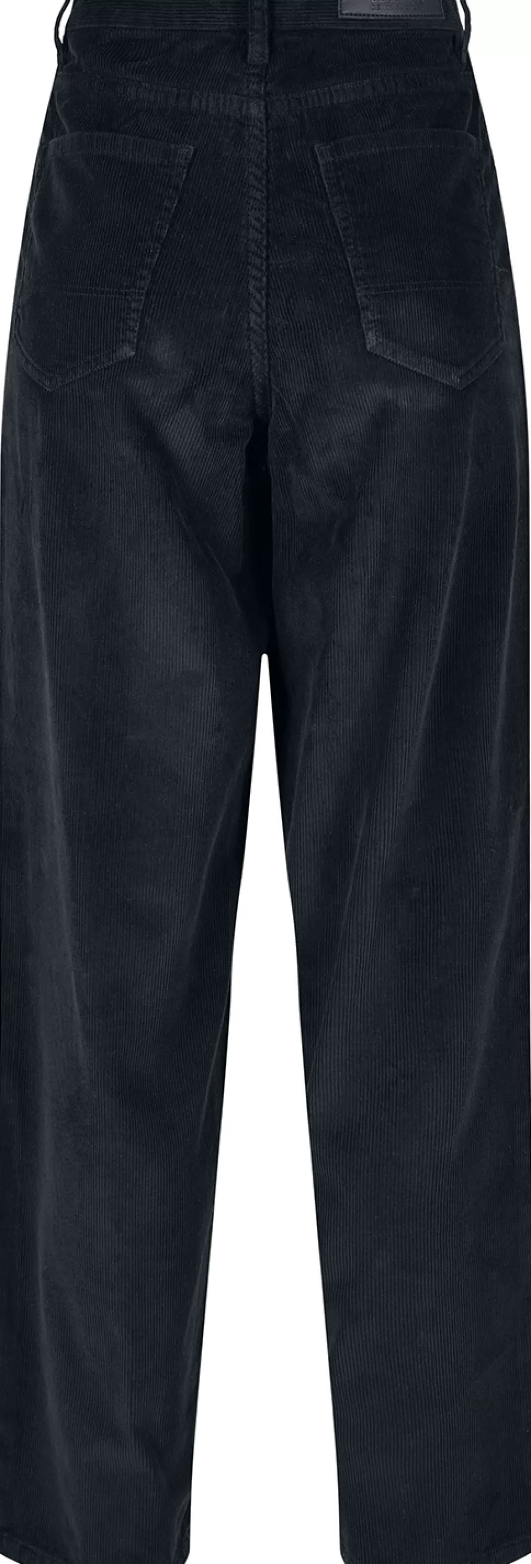 Ladies High Waist 90S Wide Leg Corduroy Trousers Jeans Black By^Urban Classics New