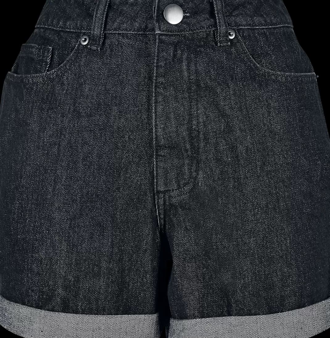 Ladies' High-Waist Boyfriend Shorts Hot Pants Black By^Urban Classics Store