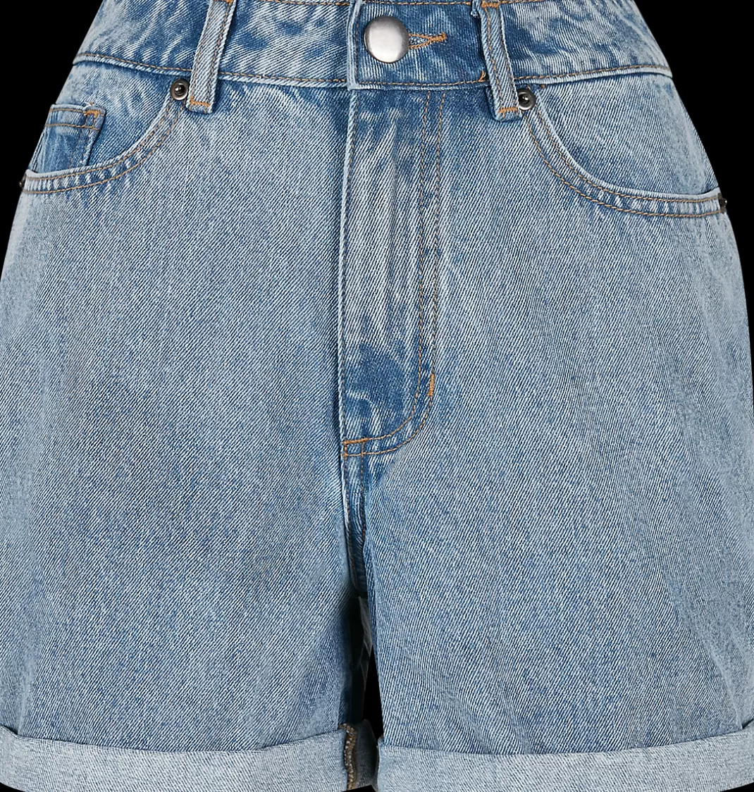Ladies' High-Waist Boyfriend Shorts Hot Pants Blue By^Urban Classics Fashion
