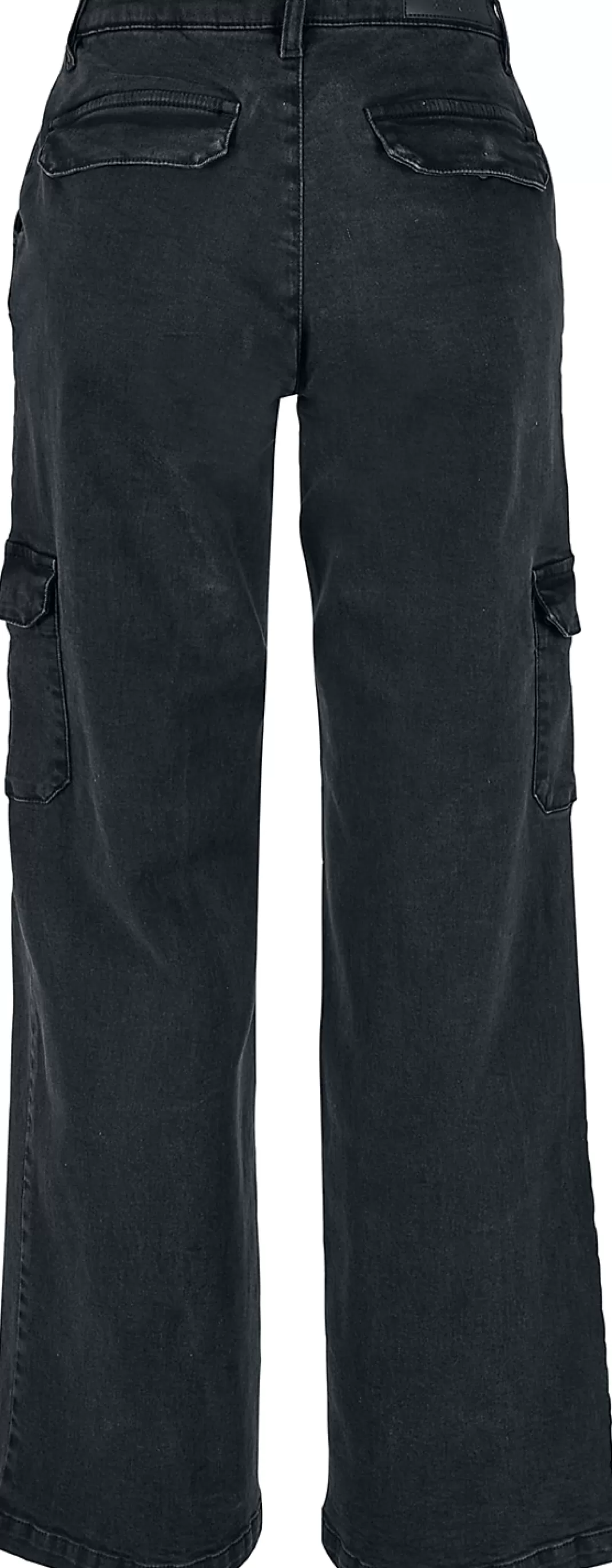 Ladies' High-Waist Straight Denim Cargo Trousers Jeans Black By^Urban Classics Best