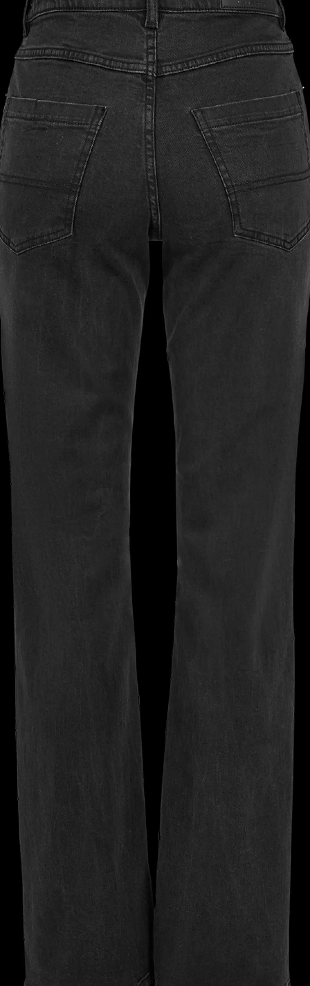 Ladies' High-Waist Straight Slit Denim Jeans Jeans Black By^Urban Classics Hot
