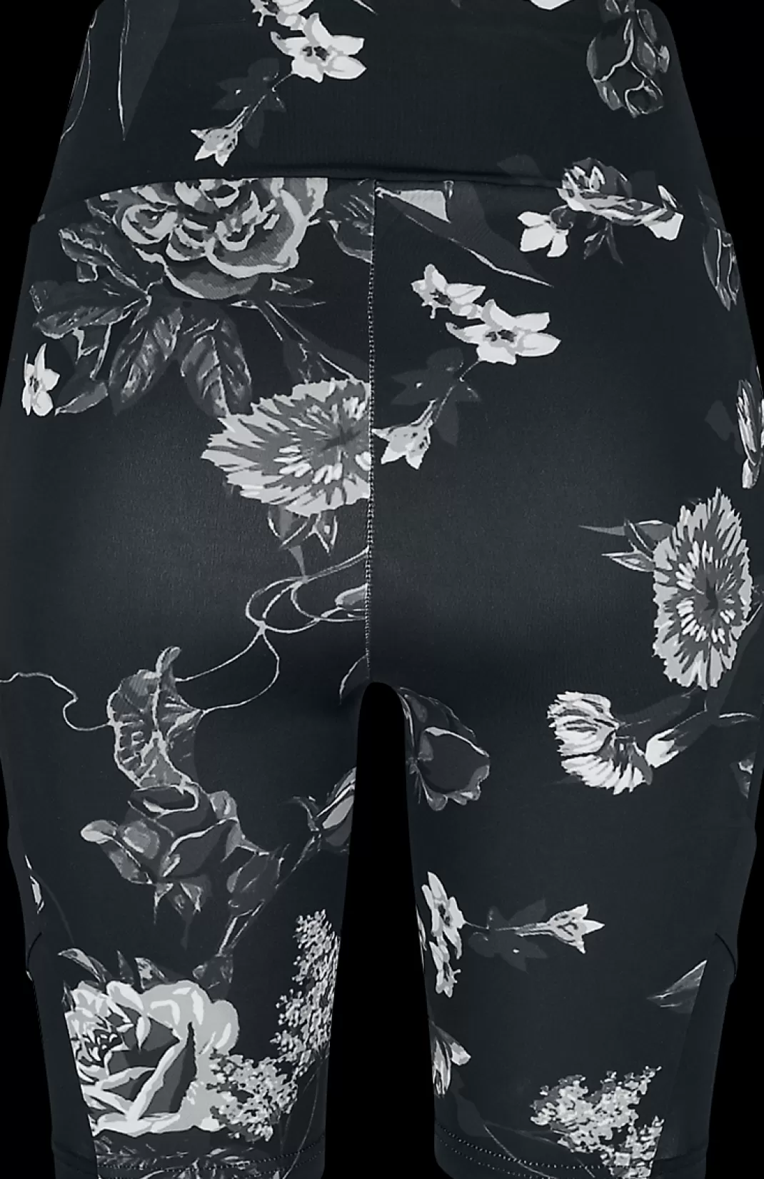 Ladies' High-Waist Tech Mesh Aop Cycling Shorts Shorts Black-White By^Urban Classics Hot