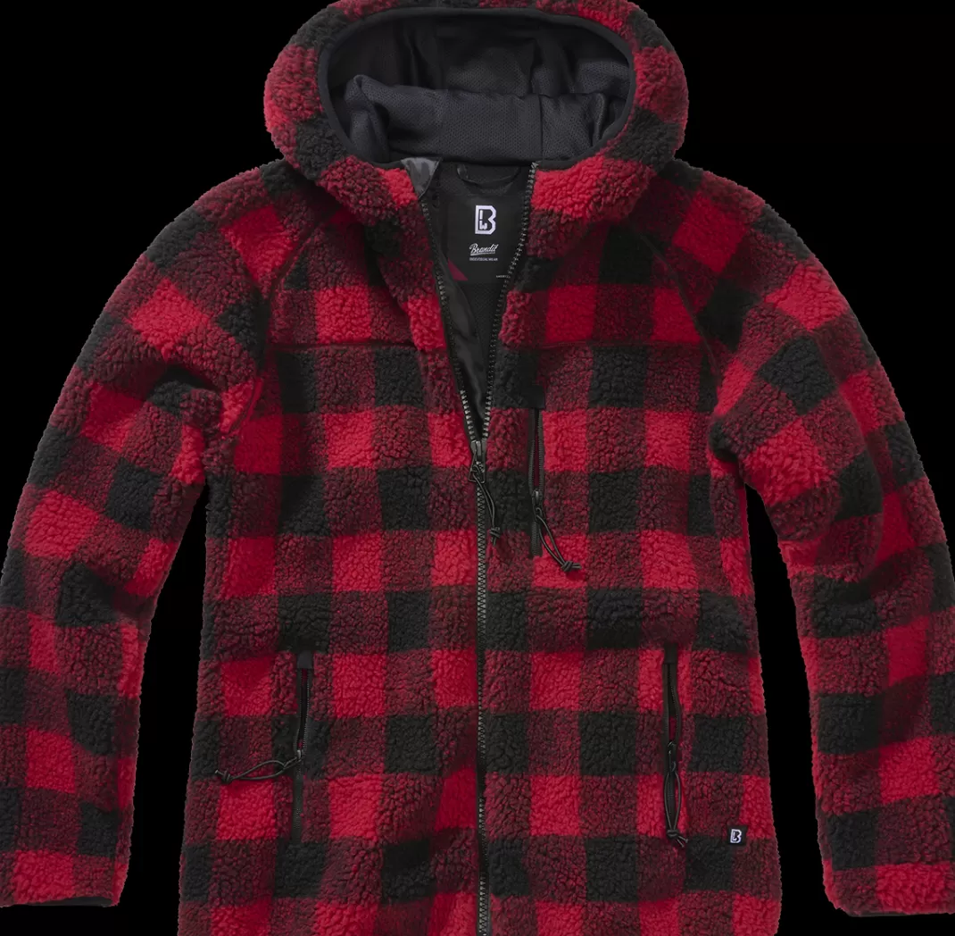 Ladies' Hooded Fleece Jacket Fleece Jacket Red-Black By^Brandit Best
