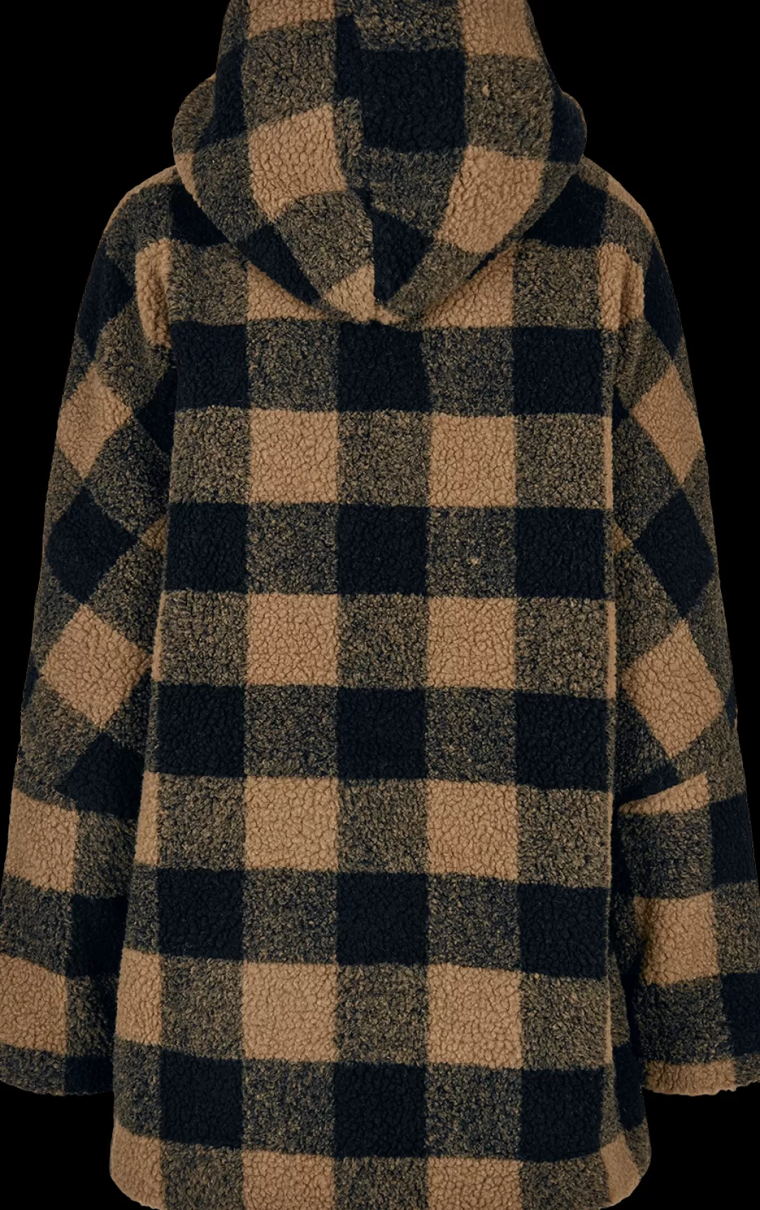 Ladies Hooded Oversized Check Sherpa Jacket Between-Seasons Jacket Brown By^Urban Classics Best Sale
