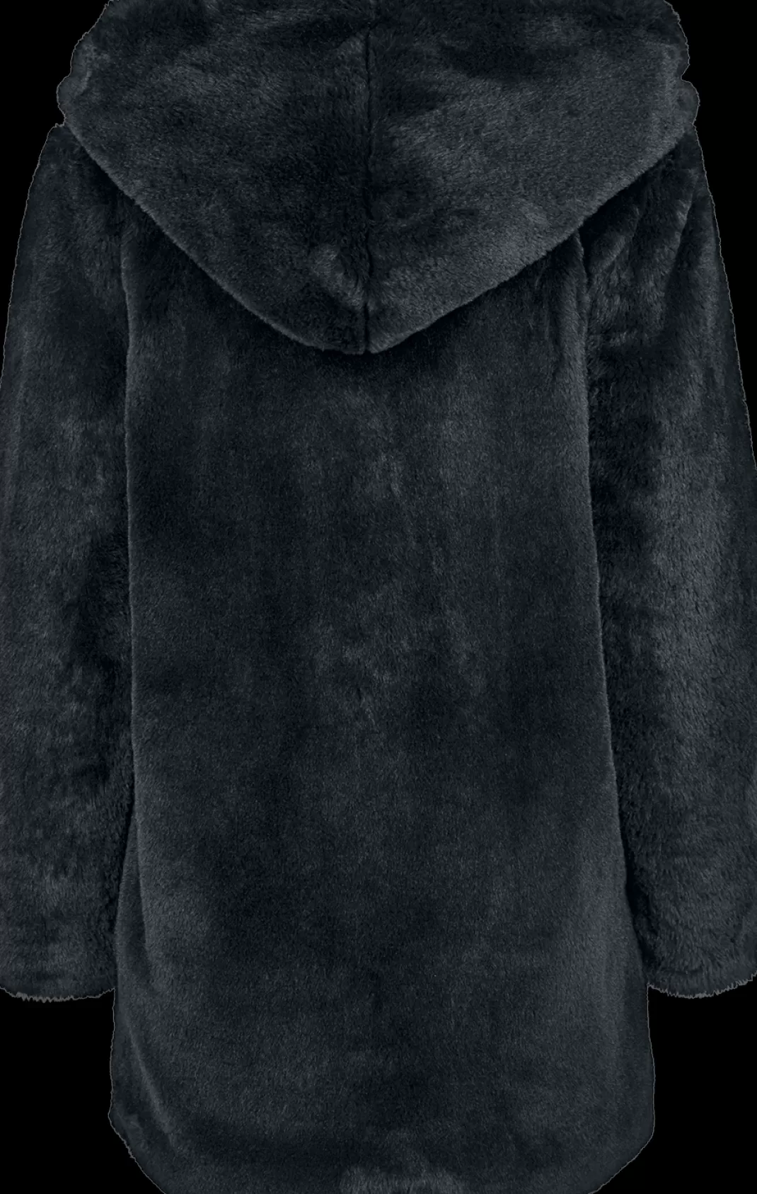 Ladies Hooded Teddy Coat Between-Seasons Jacket Black By^Urban Classics Store