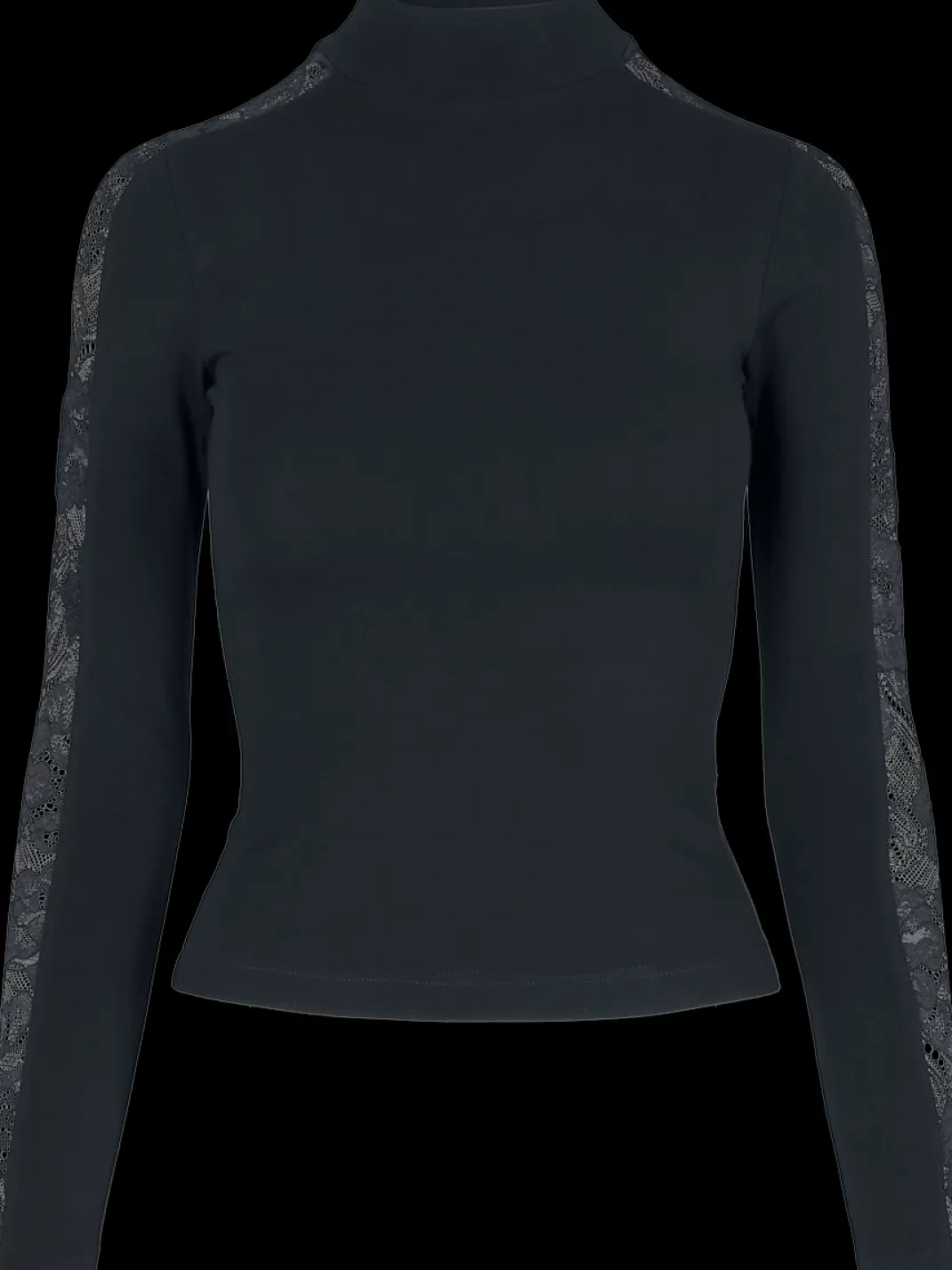 Ladies Lace Striped Longsleeve Long-Sleeve Shirt Black By^Urban Classics Cheap