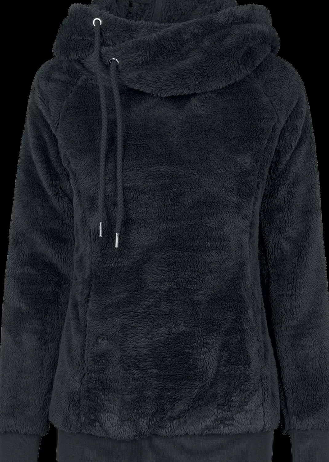Ladies Long Teddy Hoodie Hooded Sweater Black By^Urban Classics Cheap