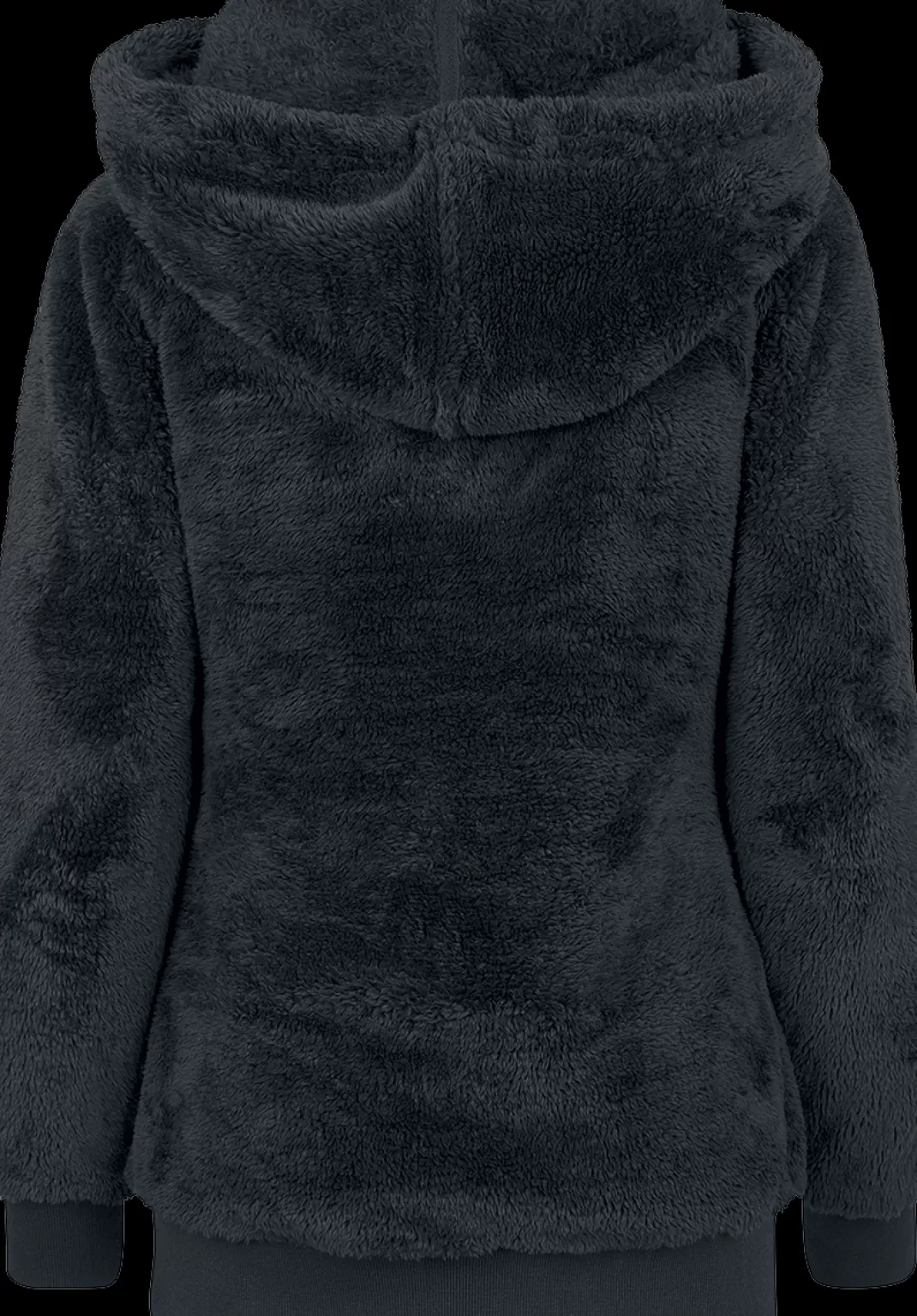 Ladies Long Teddy Hoodie Hooded Sweater Black By^Urban Classics Cheap
