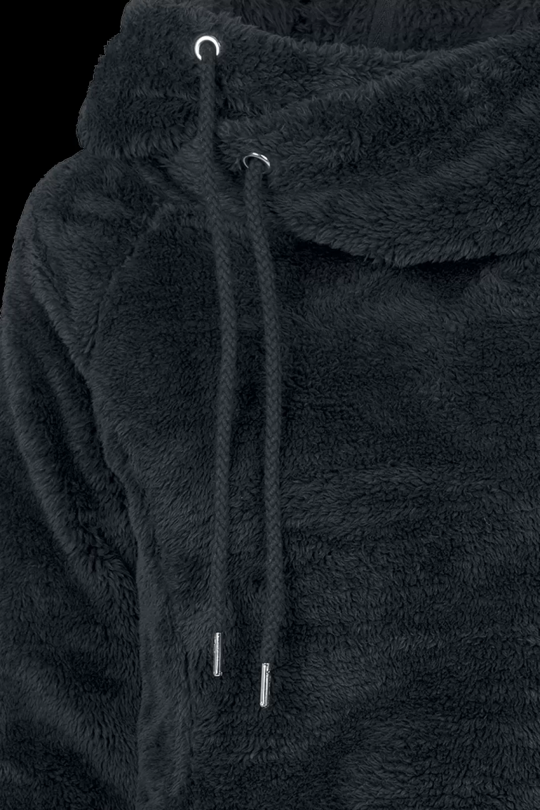 Ladies Long Teddy Hoodie Hooded Sweater Black By^Urban Classics Cheap