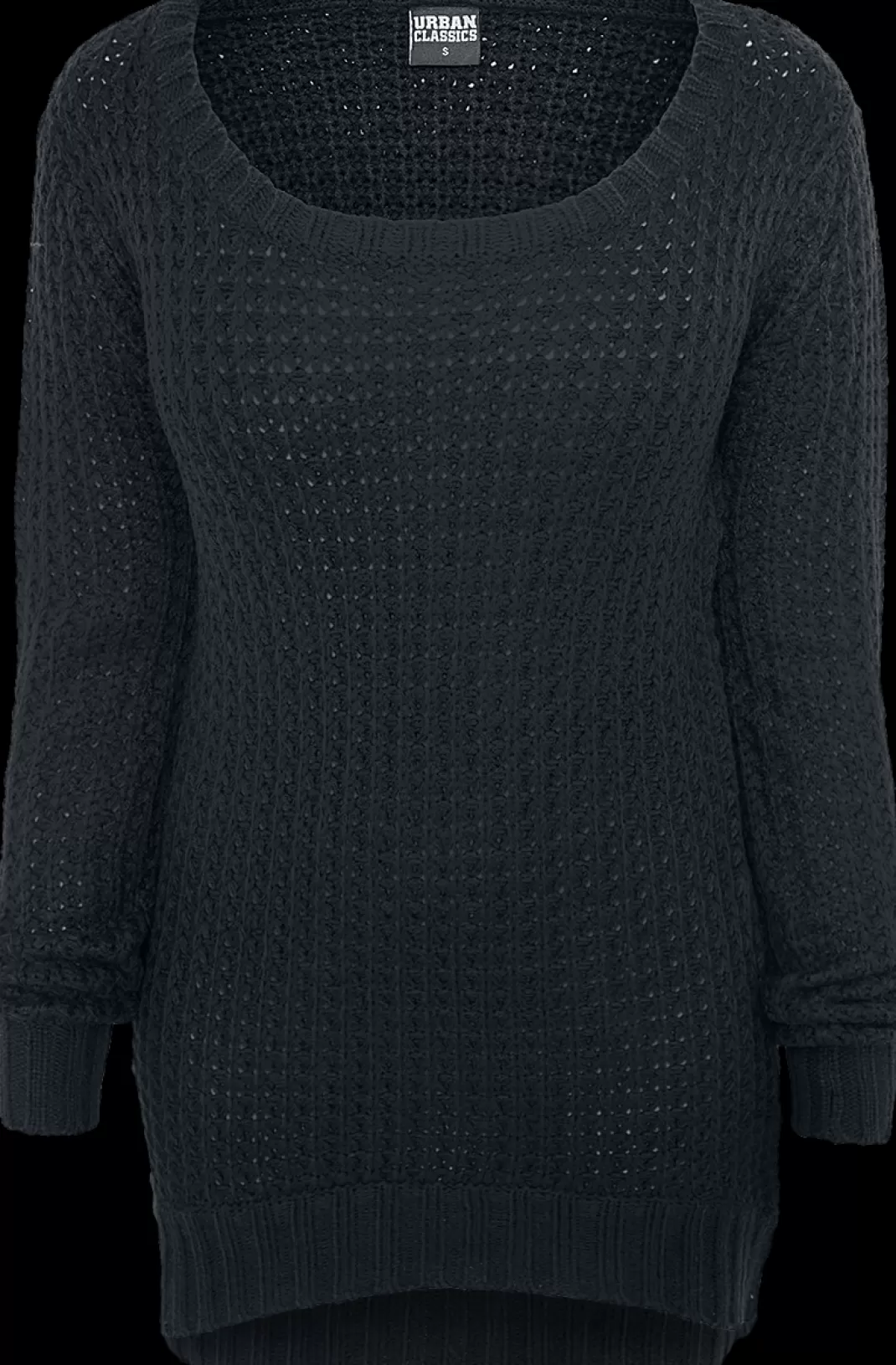 Ladies Long Wideneck Sweater Knit Jumper Black By^Urban Classics Outlet