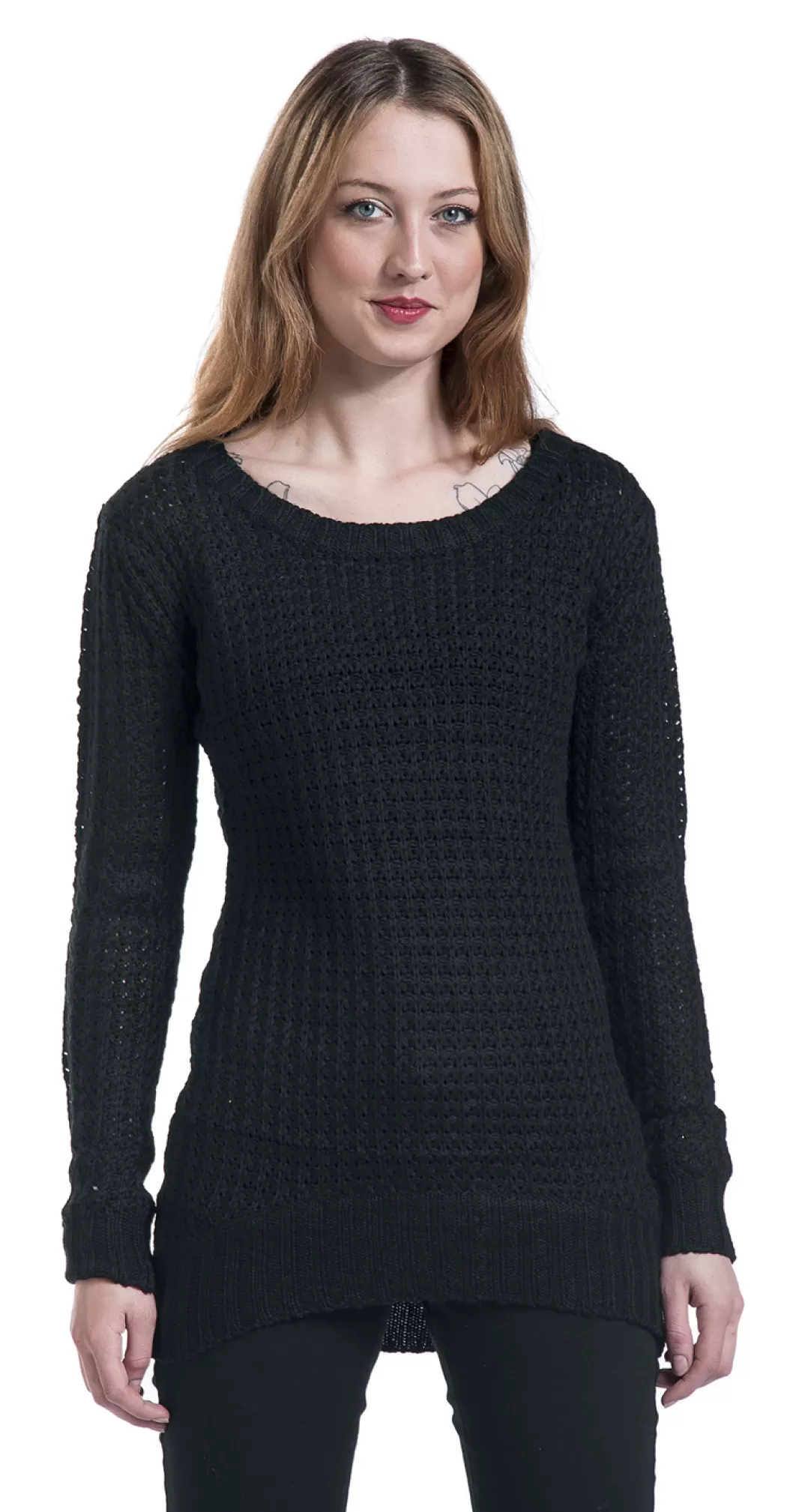 Ladies Long Wideneck Sweater Knit Jumper Black By^Urban Classics Outlet