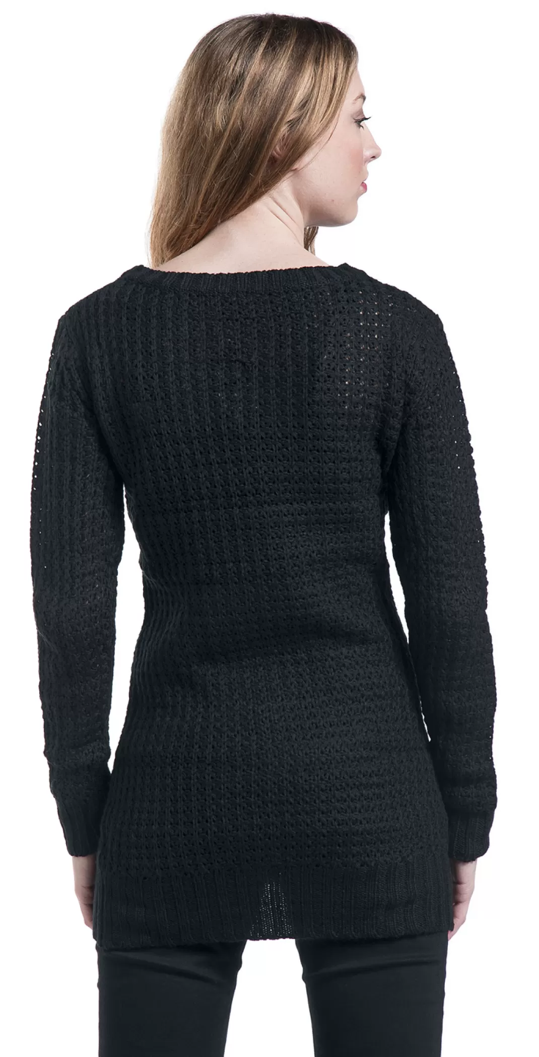 Ladies Long Wideneck Sweater Knit Jumper Black By^Urban Classics Outlet