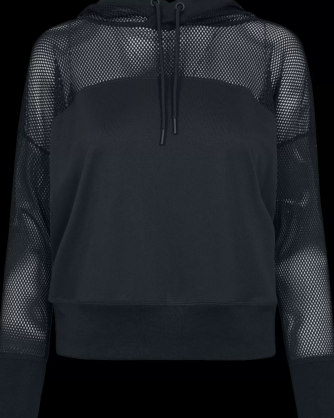 Ladies Mesh Hoodie Hooded Sweater Black By^Urban Classics Cheap